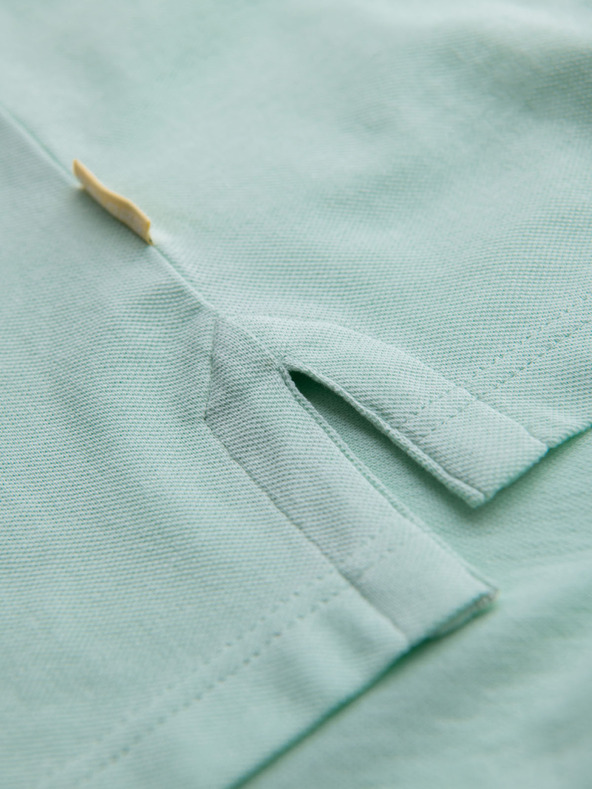 Ombre Clothing Piké kötésű pamut galléros póló - menta