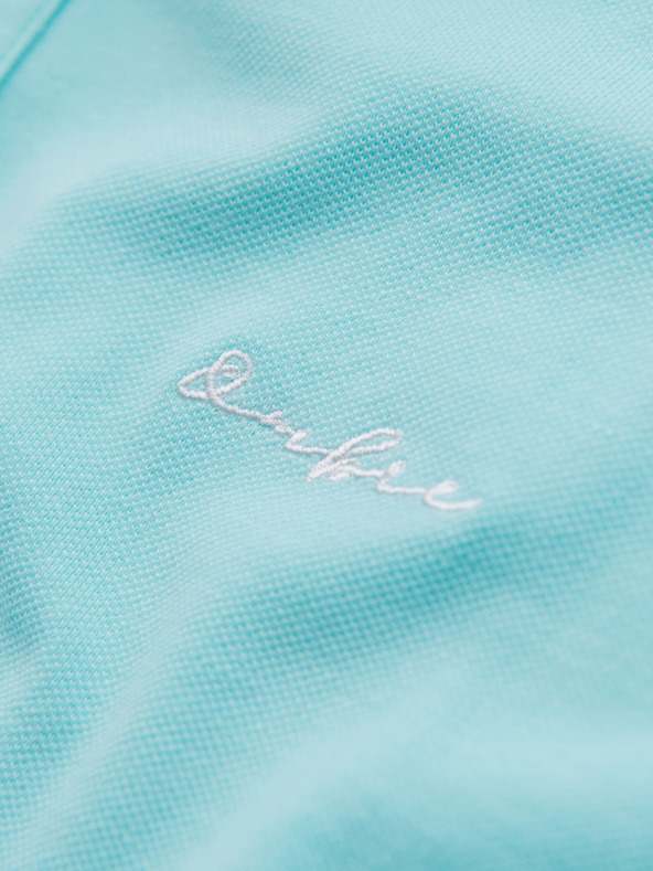 Ombre Clothing Piké kötésű pamut galléros póló - kék