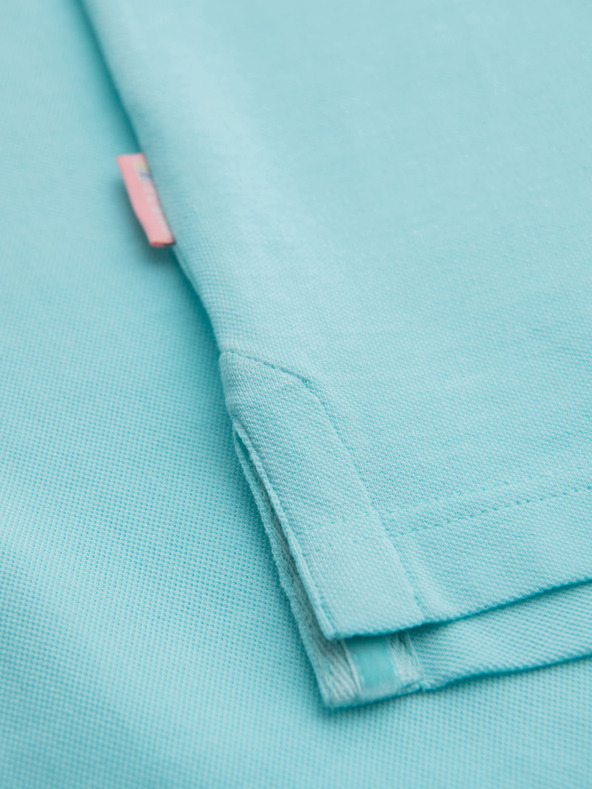 Ombre Clothing Piké kötésű pamut galléros póló - kék