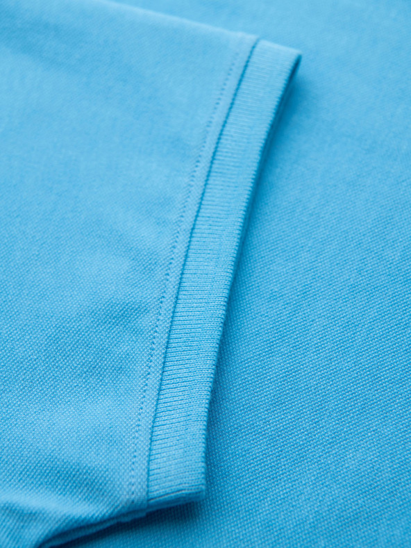 Ombre Clothing Piké kötésű pamut galléros póló - világoskék