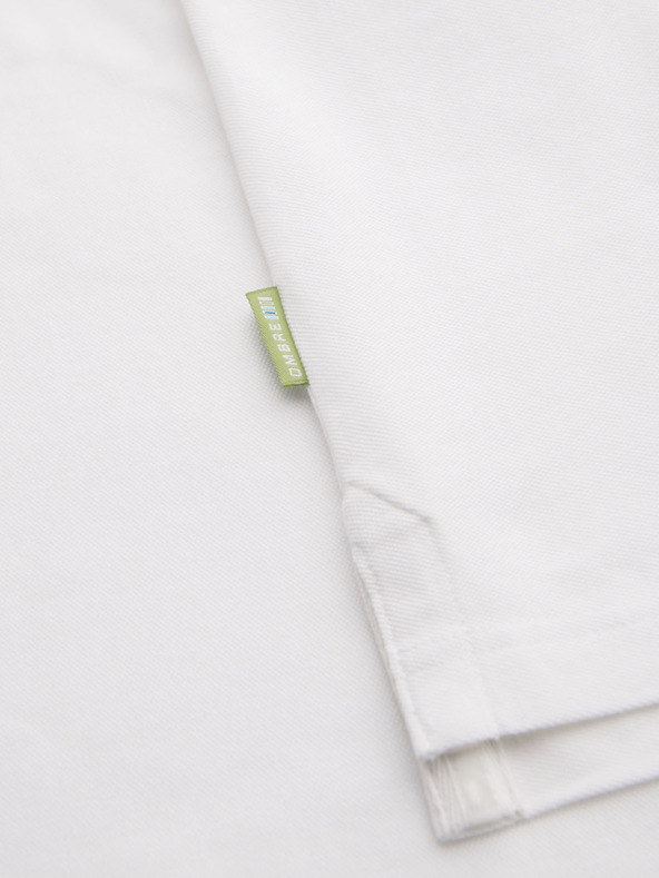 Ombre Clothing Piké kötésű pamut galléros póló - krém