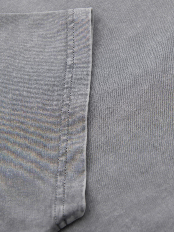 Ombre Clothing Nyomott mintás pamut póló elöl és hátul - szürke