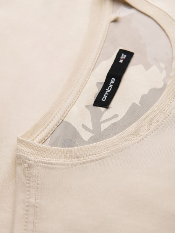 Ombre Clothing Férfi pamut póló zseb nyomattal - türkiz