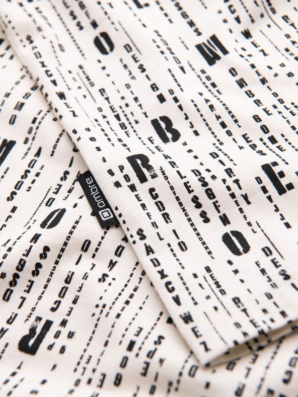 Ombre Clothing Pamut póló nyomattal és kerek nyakkivágással - krém