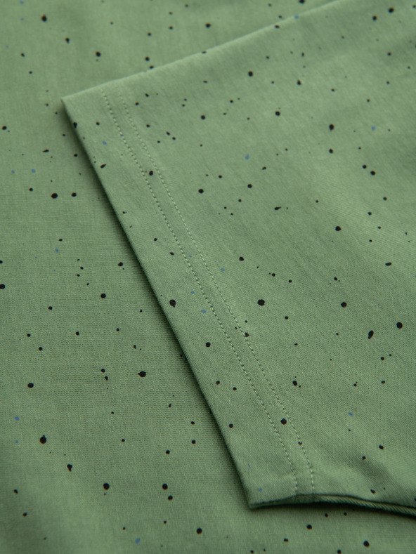 Ombre Clothing Férfi pamut póló nyomattal és kerek nyakkivágással - zöld