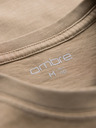 Ombre Clothing Pamut póló mellső és hátsó nyomattal - sötét bézs