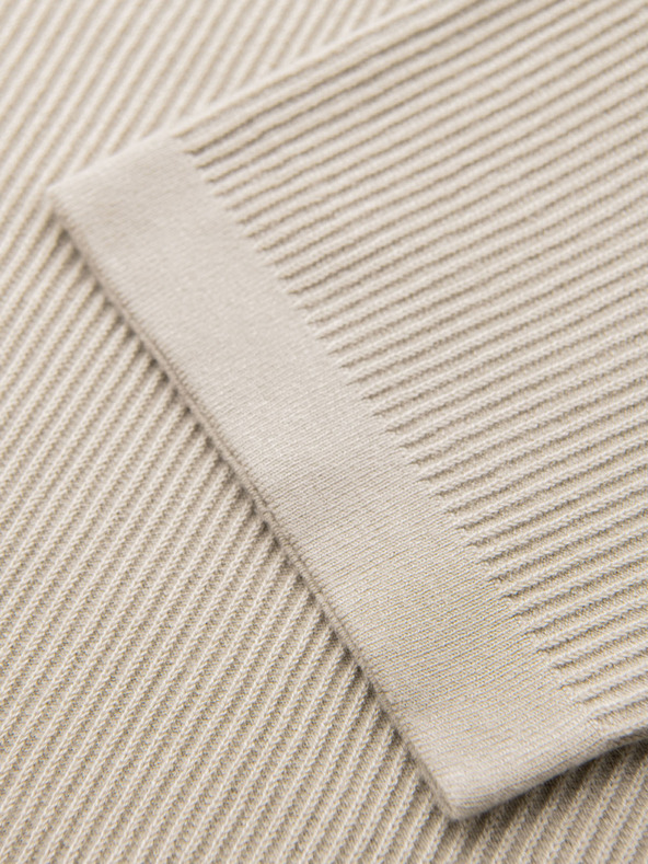 Ombre Clothing Férfi kötött póló gombos nyakkivágással - világosszürke