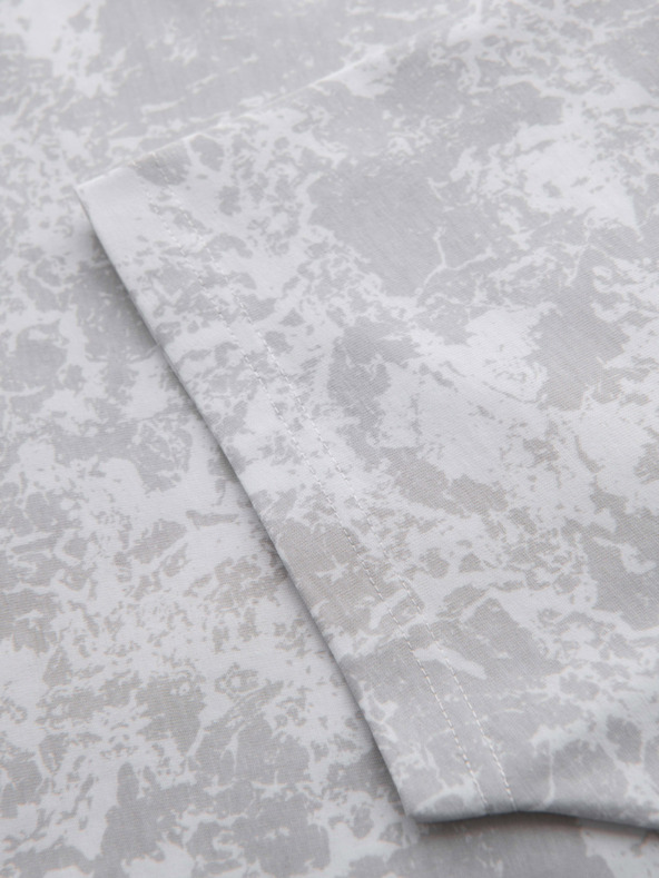 Ombre Clothing Férfi mintás pamut póló rövid ujjal - fehér