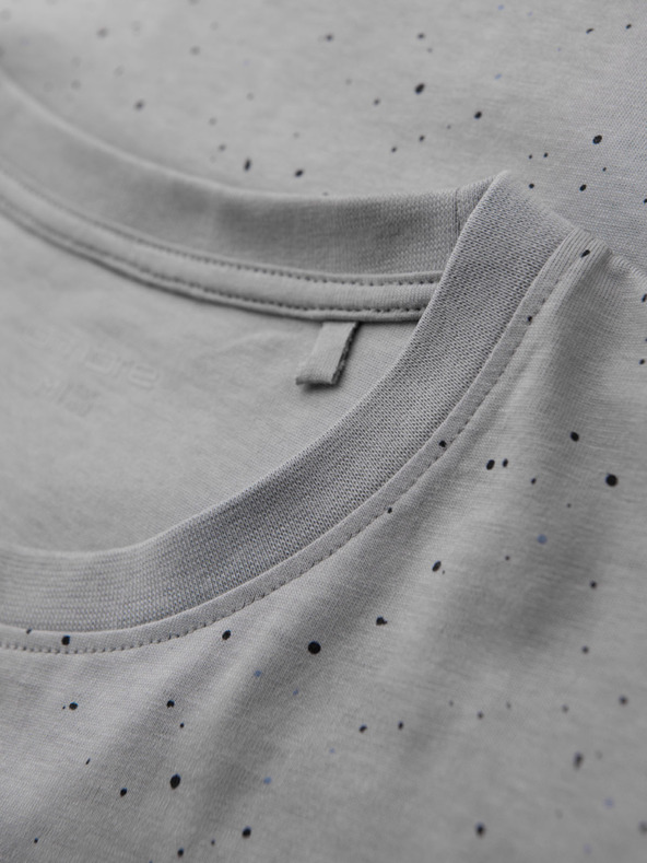 Ombre Clothing Férfi pamut póló nyomattal és kerek nyakkivágással - világosszürke