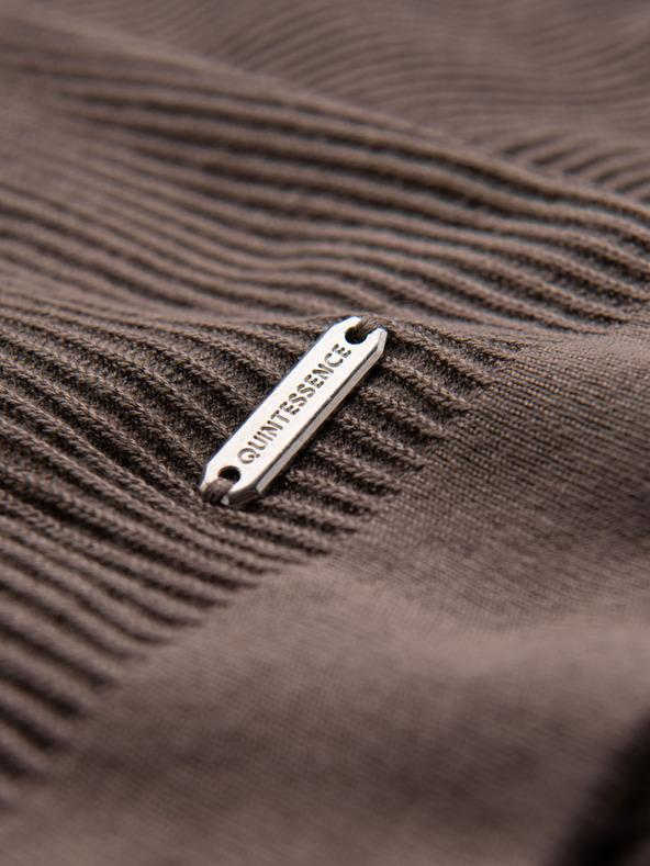 Ombre Clothing Férfi kötött póló gombos nyakkivágással - szürke