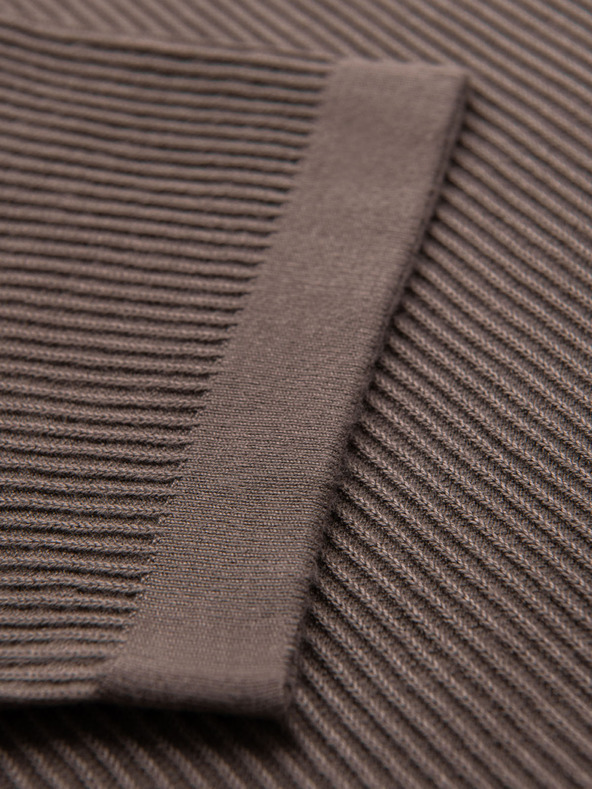 Ombre Clothing Férfi kötött póló gombos nyakkivágással - szürke