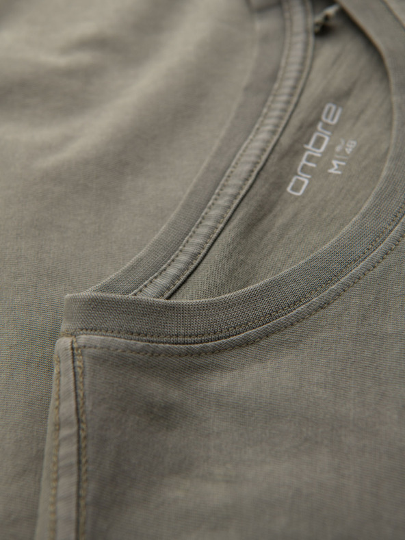 Ombre Clothing Pamut póló nyomattal és kerek nyakkivágással - fekete