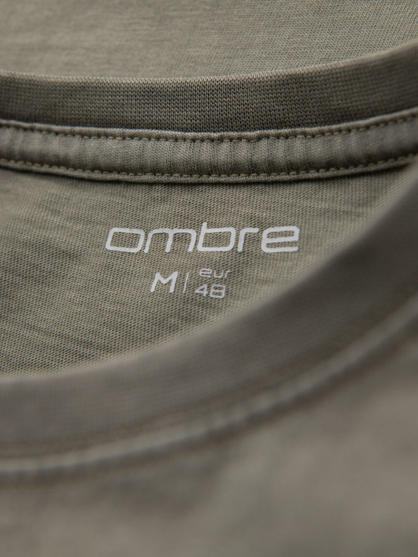 Ombre Clothing Pamut póló nyomattal és kerek nyakkivágással - fekete