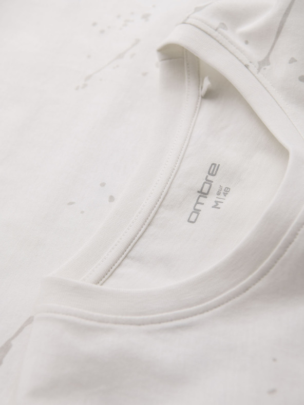 Ombre Clothing Férfi póló nyomattal és kerek nyakkivágással - fehér