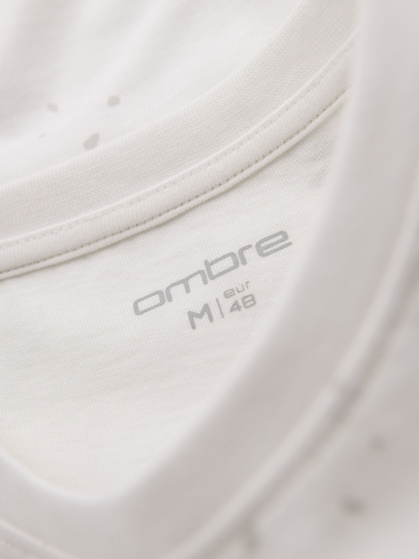 Ombre Clothing Férfi póló nyomattal és kerek nyakkivágással - fehér
