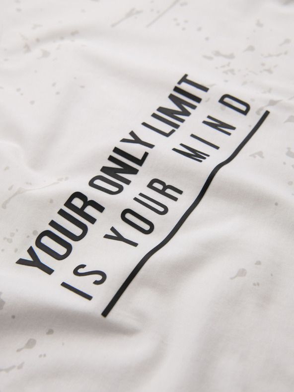 Ombre Clothing Férfi póló nyomattal és kerek nyakkivágással - fehér