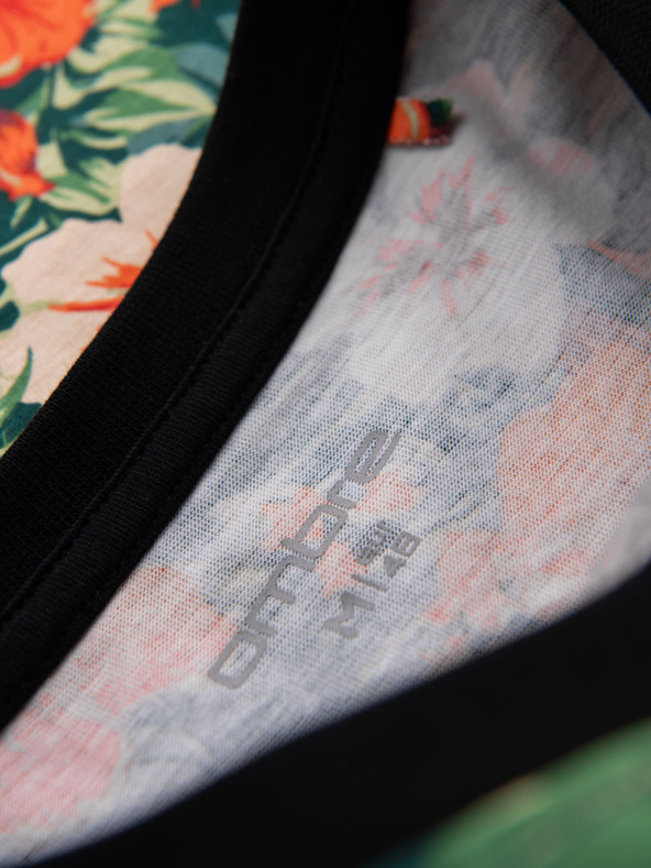 Ombre Clothing Férfi pamut póló virágmintás nyomattal - fekete