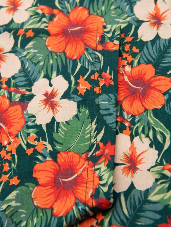 Ombre Clothing Férfi pamut póló virágmintás nyomattal - fekete