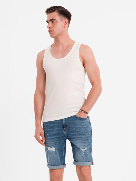 Ombre Clothing Férfi pamut basic póló - fehér