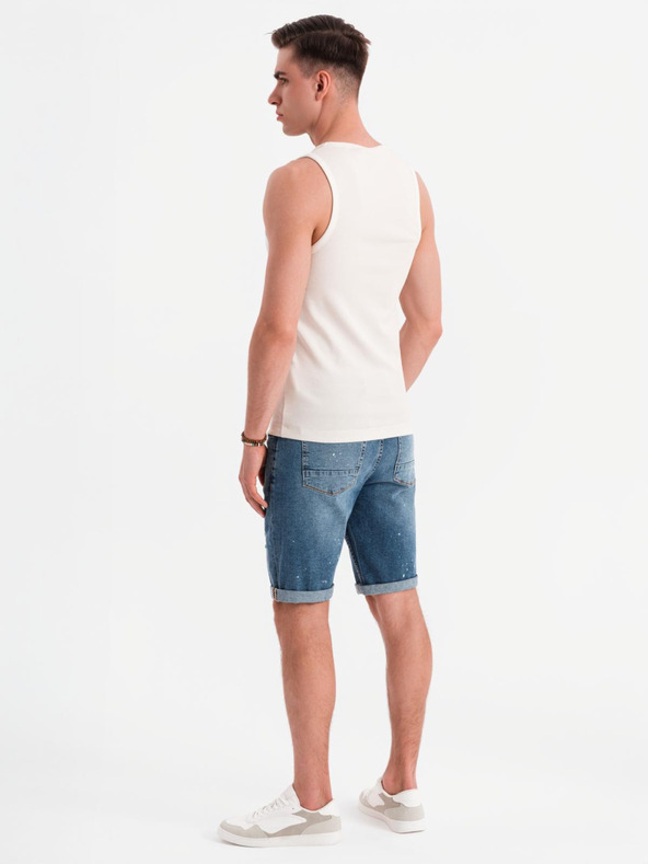 Ombre Clothing Férfi pamut basic póló - fehér