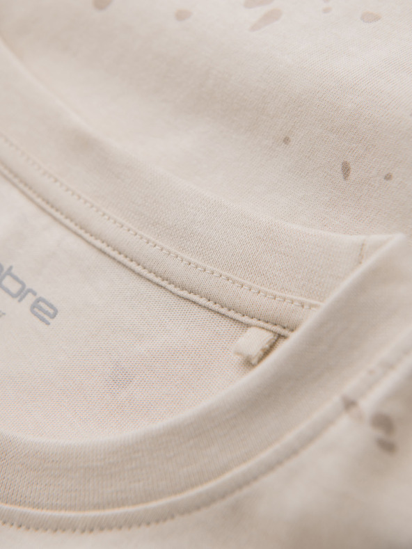 Ombre Clothing Férfi póló nyomattal és kerek nyakkivágással - krém