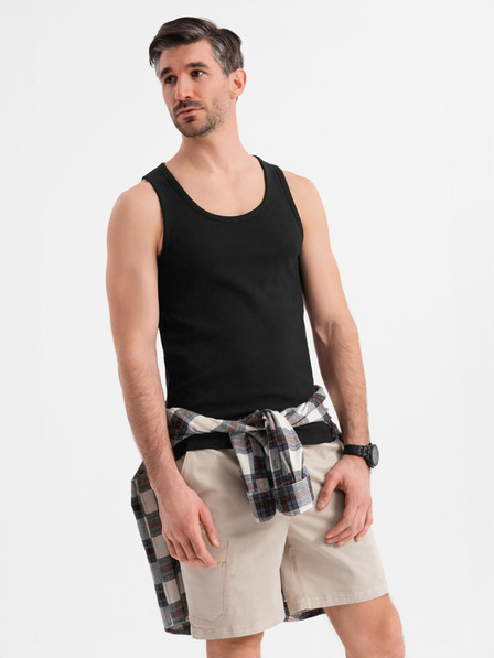 Ombre Clothing Férfi pamut basic póló - fekete