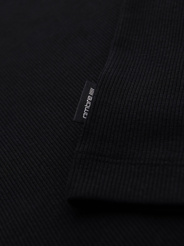 Ombre Clothing Férfi pamut basic póló - fekete