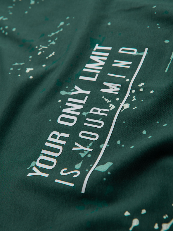 Ombre Clothing Férfi póló nyomattal és kerek nyakkivágással - zöld