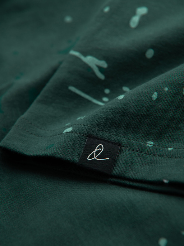 Ombre Clothing Férfi póló nyomattal és kerek nyakkivágással - zöld