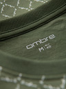 Ombre Clothing Férfi kötött póló teljes felületű nyomattal - olíva