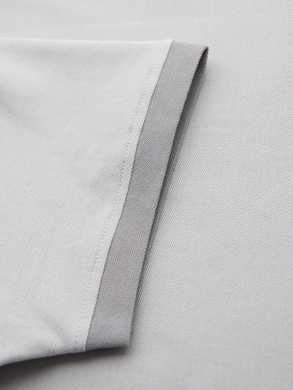 Ombre Clothing Férfi póló kontrasztos betétekkel és V-nyakkivágással - világosszürke