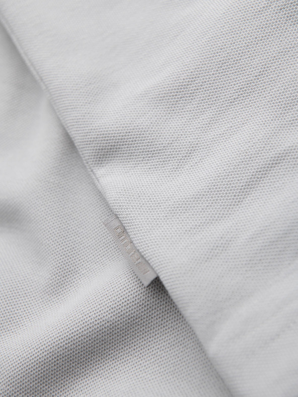 Ombre Clothing Férfi póló kontrasztos betétekkel és V-nyakkivágással - világosszürke