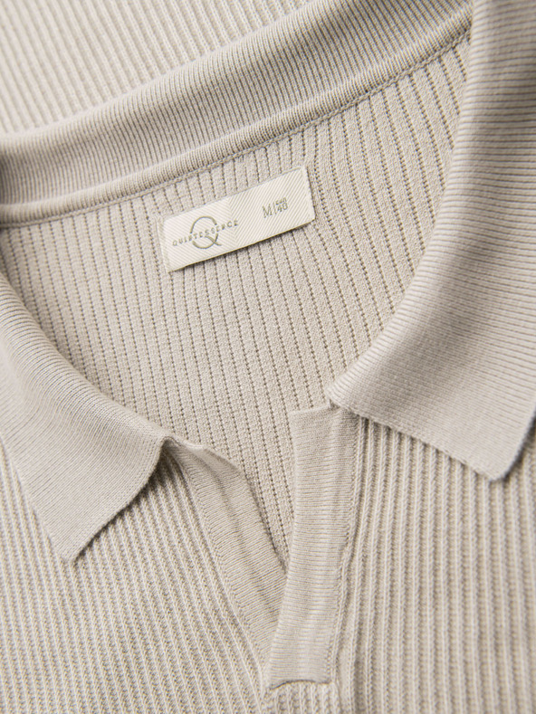 Ombre Clothing Férfi pólóing nyitott gallérral, gomblyuk nélkül - világosszürke