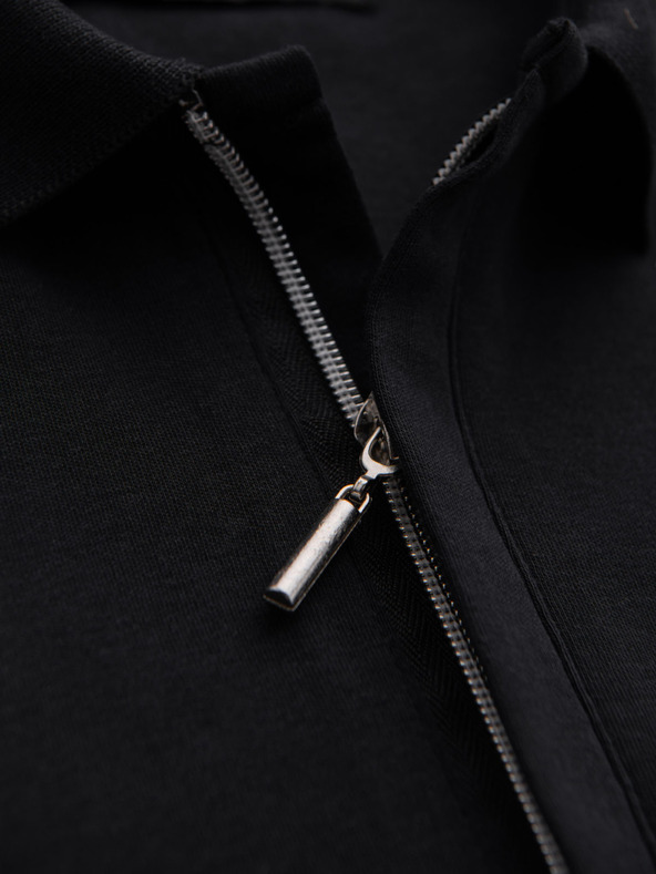 Ombre Clothing Férfi cipzáras pólóing - fekete