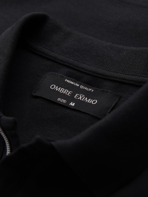 Ombre Clothing Férfi cipzáras pólóing - fekete