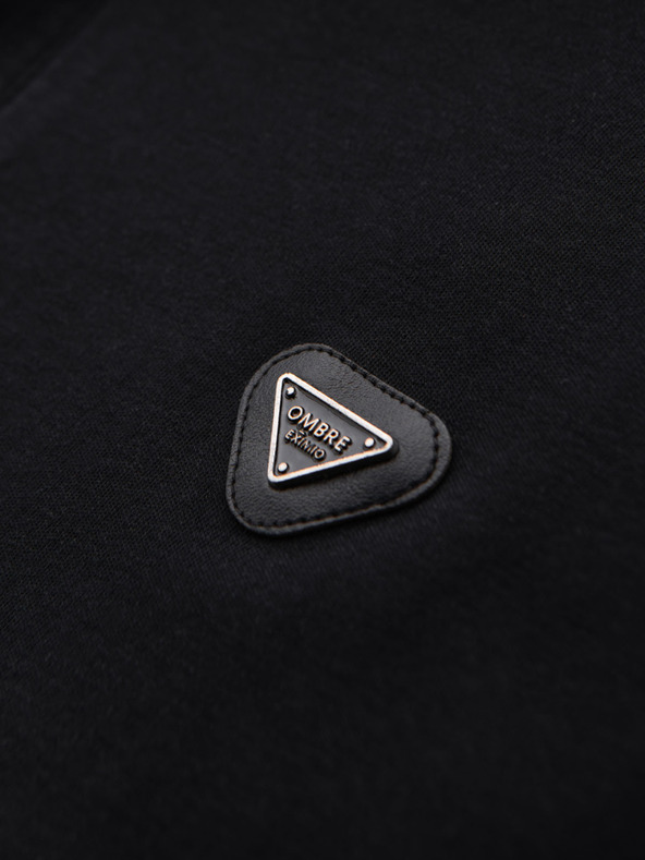 Ombre Clothing Férfi cipzáras pólóing - fekete