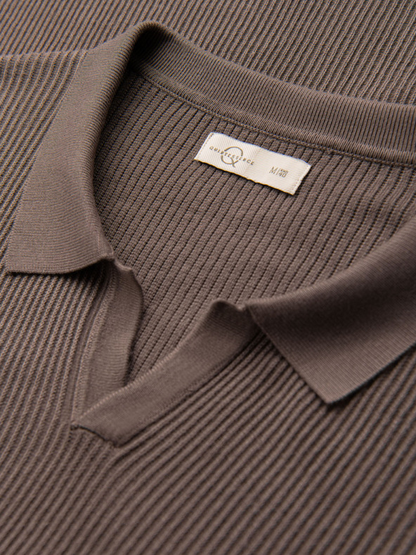 Ombre Clothing Férfi pólóing nyitott gallérral, gomblyuk nélkül - hamuszürke