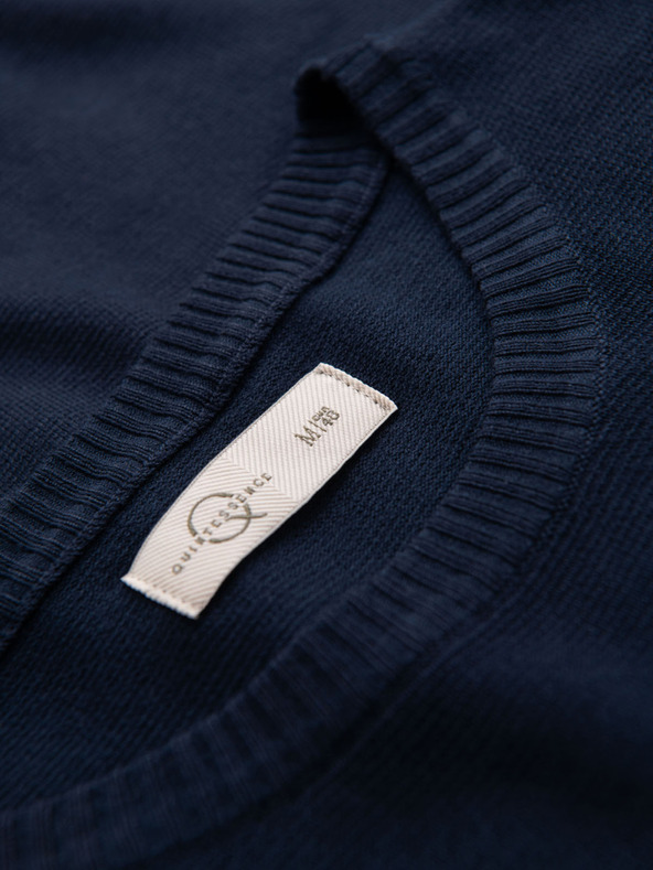 Ombre Clothing Férfi klasszikus kötött bordázott ing - sötétkék