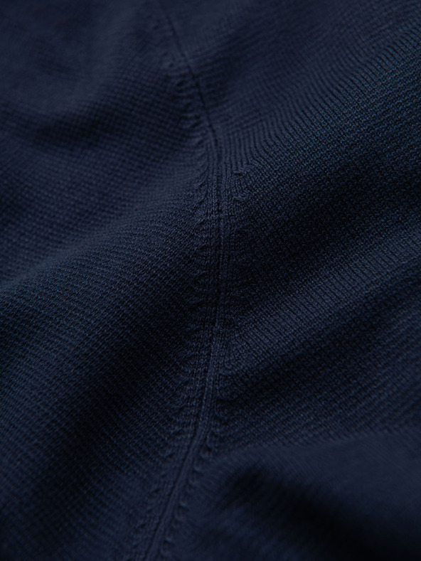 Ombre Clothing Férfi klasszikus kötött bordázott ing - sötétkék