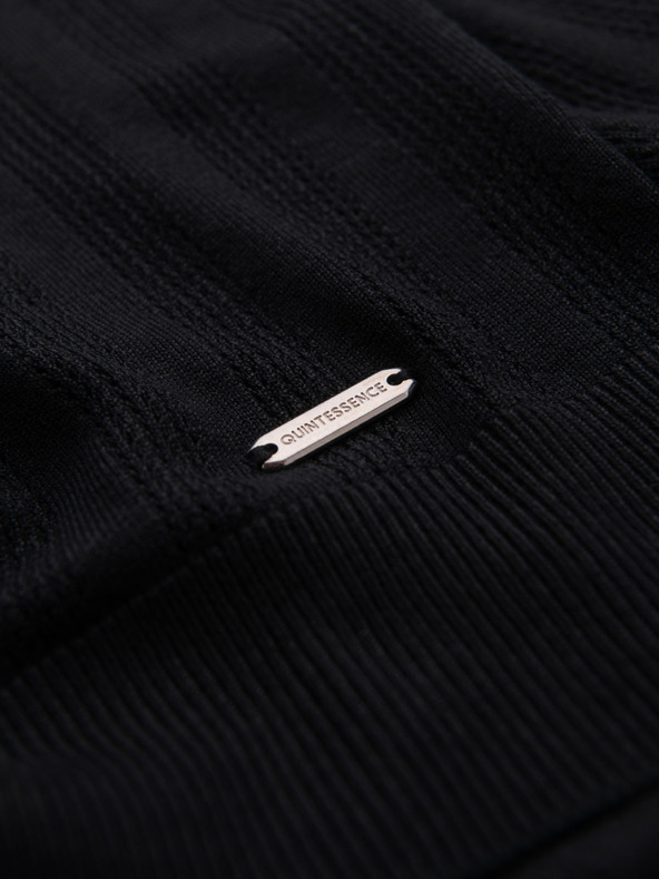 Ombre Clothing Férfi kereknyakú rövid ujjú pulóver - fekete