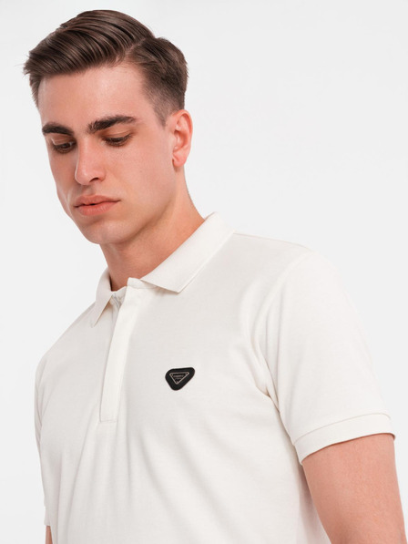 Ombre Clothing Férfi cipzáras pólóing - fehér