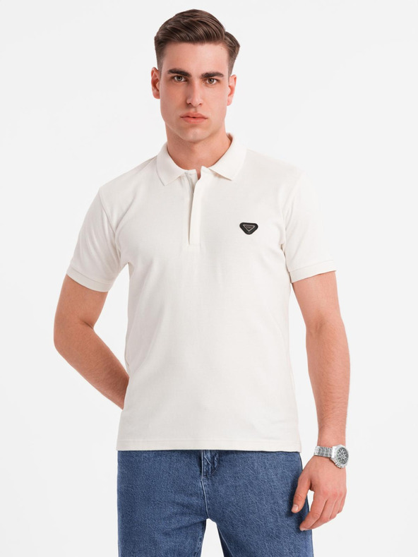 Ombre Clothing Férfi cipzáras pólóing - fehér