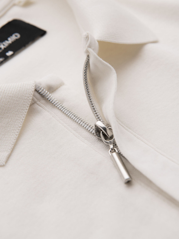 Ombre Clothing Férfi cipzáras pólóing - fehér