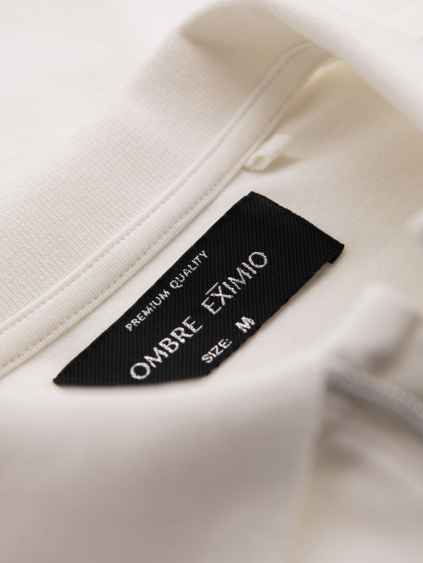 Ombre Clothing Férfi cipzáras pólóing - fehér