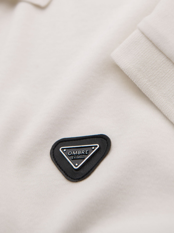Ombre Clothing Férfi cipzáras pólóing - fehér