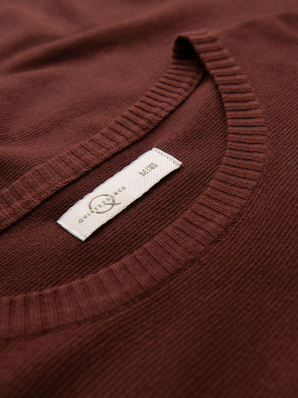 Ombre Clothing Férfi klasszikus kötött ing bordázott mandzsettával - meleg barna