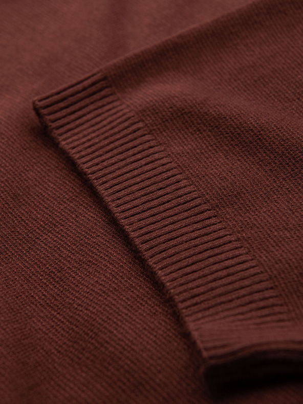 Ombre Clothing Férfi klasszikus kötött ing bordázott mandzsettával - meleg barna