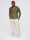 Ombre Clothing Férfi kötött gomblyuk nélküli pólóing - olíva