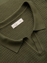 Ombre Clothing Férfi kötött gomblyuk nélküli pólóing - olíva