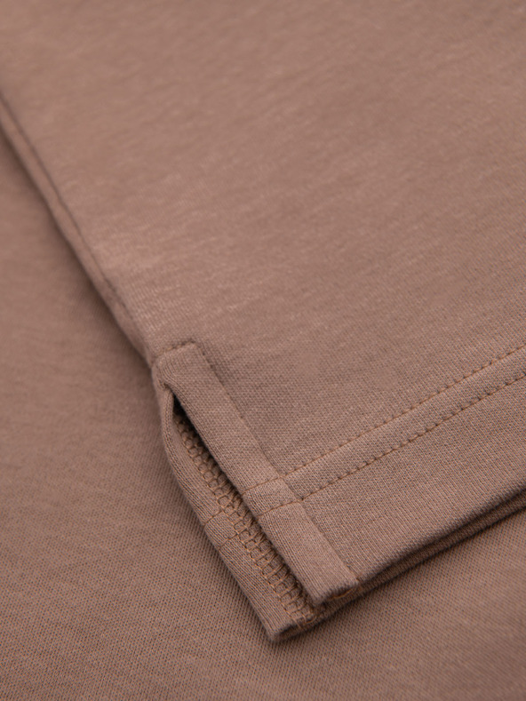 Ombre Clothing Férfi cipzáras pólóing - világosbarna